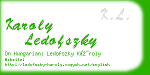 karoly ledofszky business card